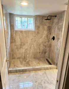 Hamilton custom tile shower after photo by KR Remodeling