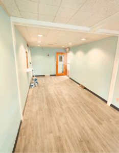 Fairfield LVP flooring office after photo by KR Remodeling