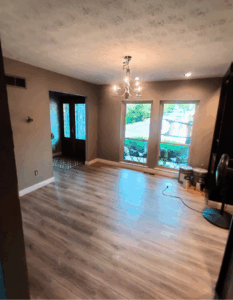 Fairfield LVP flooring living room after photo by KR Remodeling